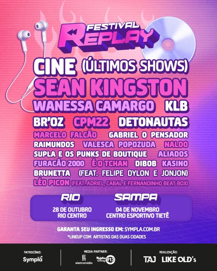 REPLAY FESTIVAL: Novo festival celebra a nostalgia dos anos 2000 com nomes emblemáticos da época